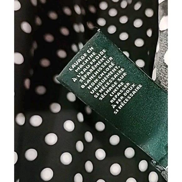 Lauren Ralph Lauren Stretchy Spring Sleeveless Dress Black w/white Polka Dots 10 - Picture 4 of 12